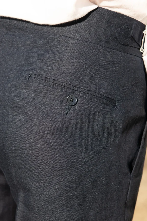 Blue linen trousers