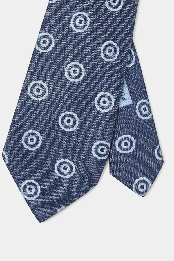 Blue macro fancy tie - Made in Italy