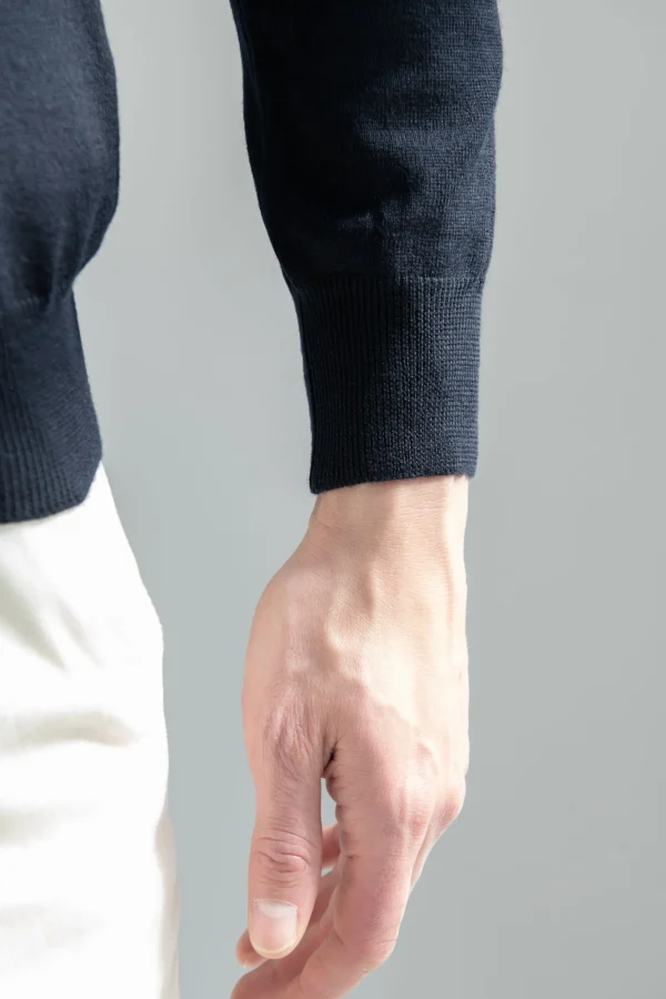 Blue Merino polo - Made in Italy