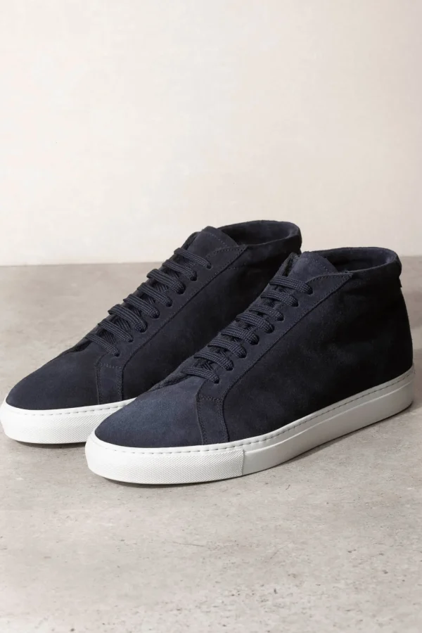 Blue Mid Top Sneakers - Made In Italy