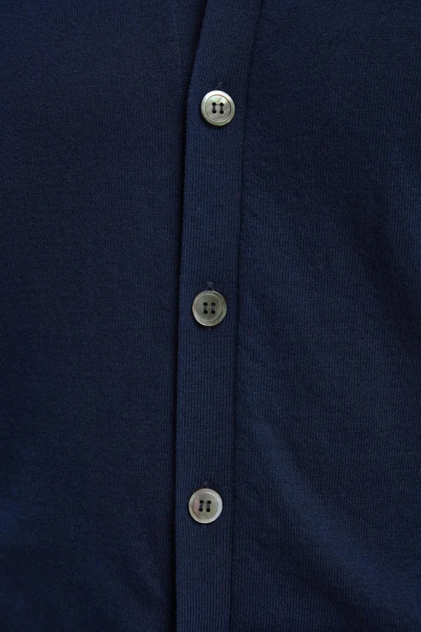 Blue polo cardigan - Made in Italy
