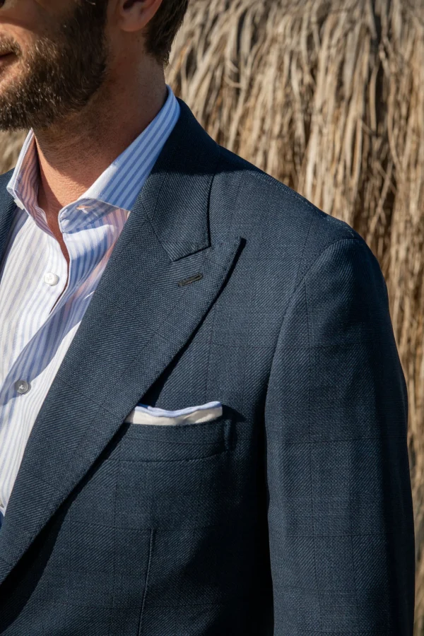 Blue Prince of Wales suit - Made in Italy