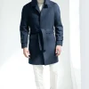 Blue Raglan coat – Made in Italy