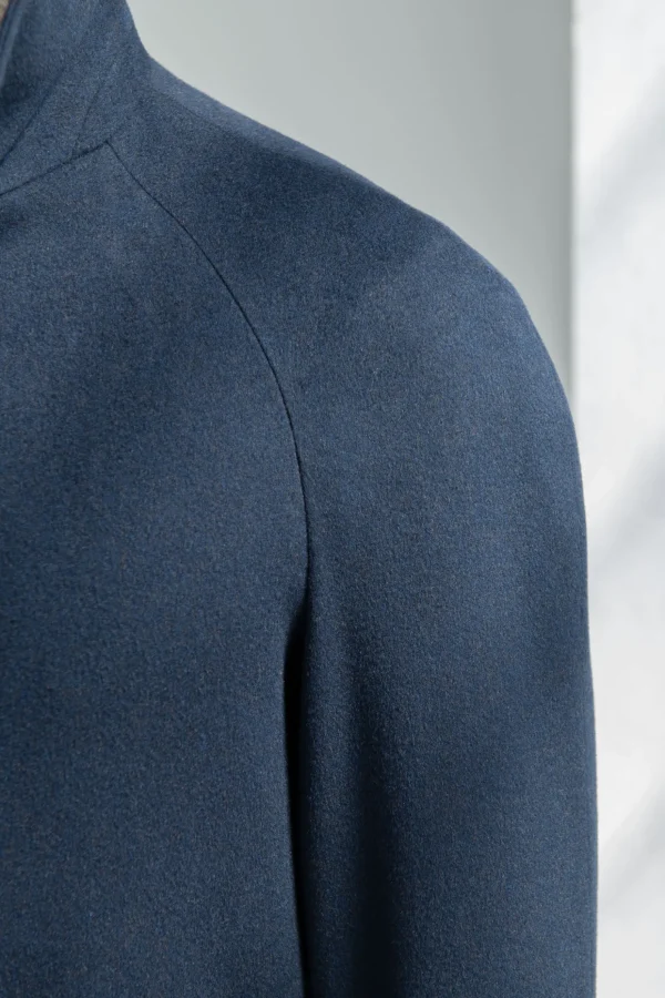 Blue Raglan coat – Made in Italy