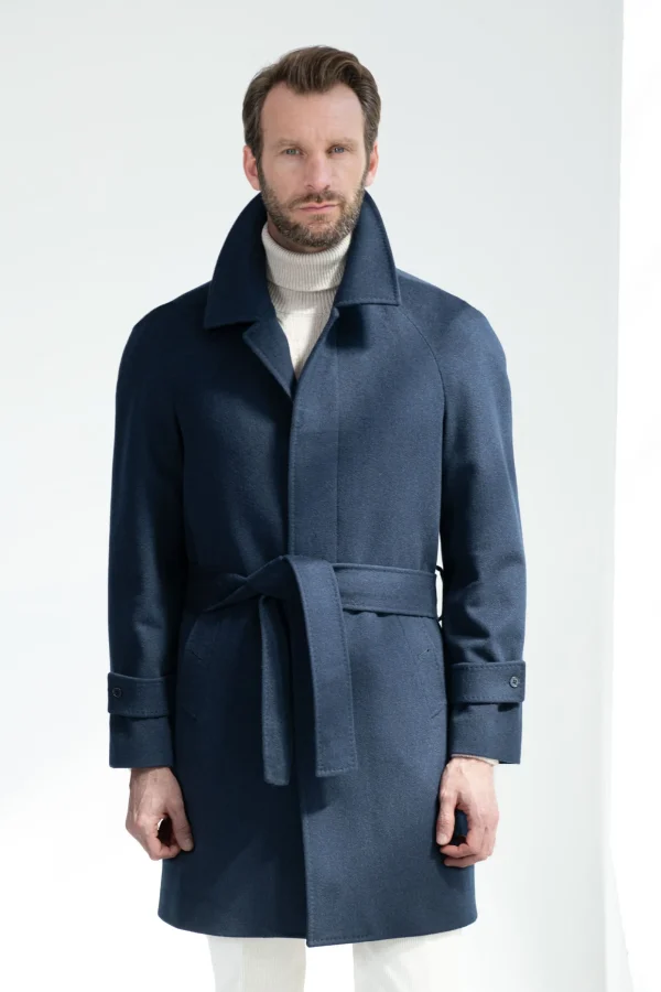 Blue Raglan coat – Made in Italy