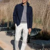 Blue Safari Jacket in seersucker – Made in Italy