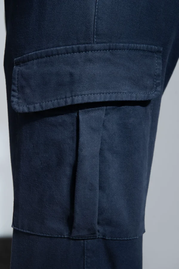 Blue stretch canvas cargo - Made in Italy