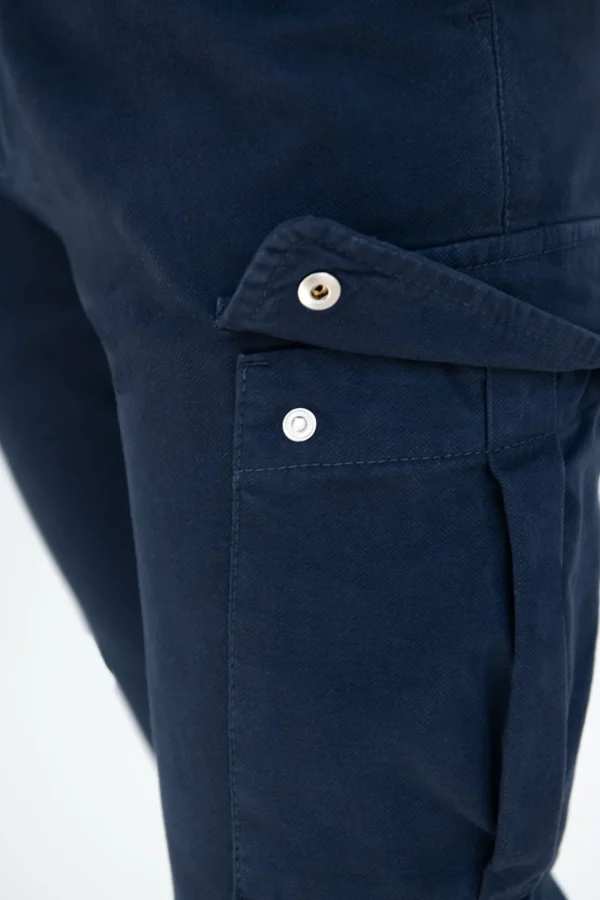 Blue stretch canvas cargo - Made in Italy