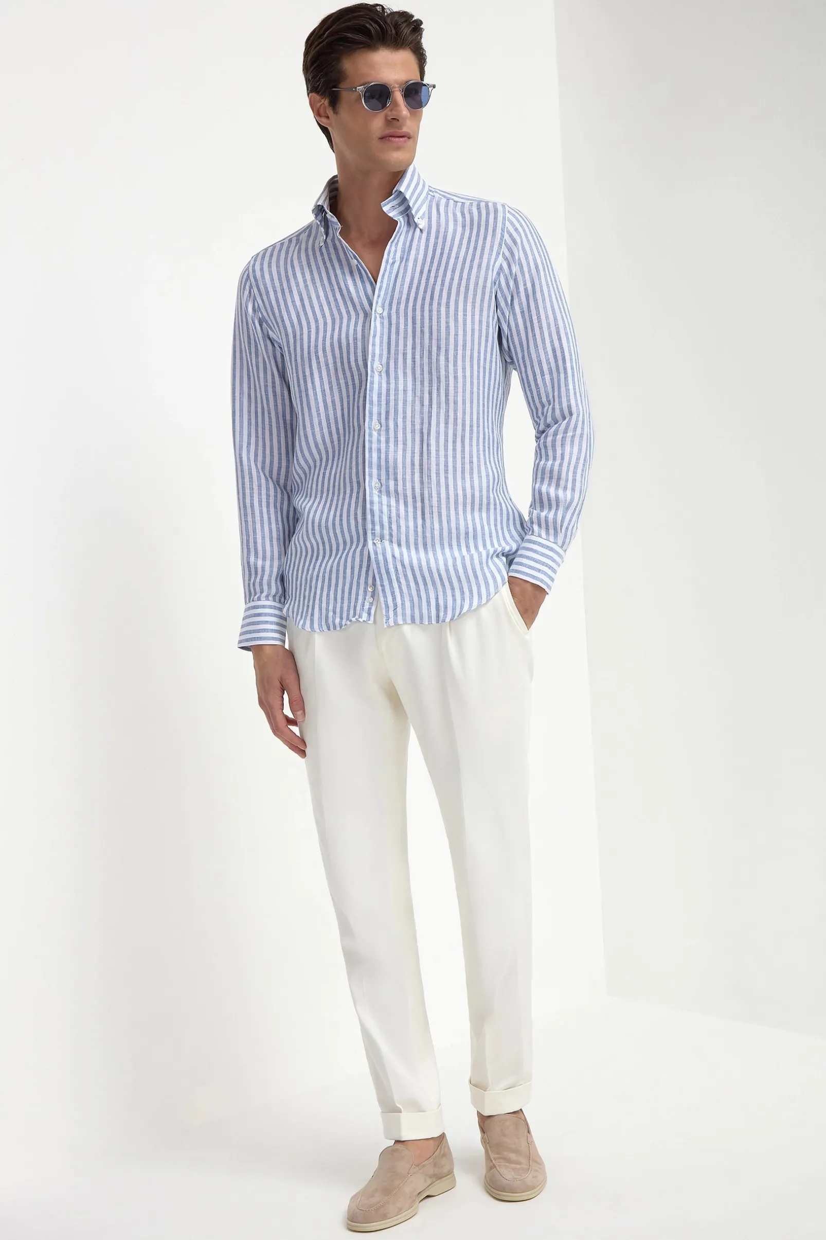 blue_striped_linen_button_3.webp Blue striped linen button down shirt - Made in Italy