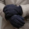 Blue suede gloves - Made in Italy