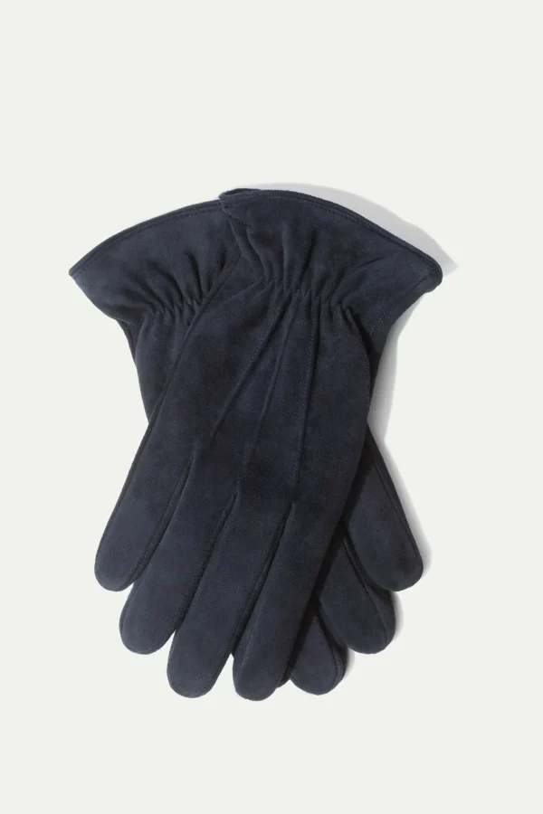 Blue suede gloves - Made in Italy