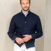 Blue Super 180's wool flannel bomber jacket – Made in Italy