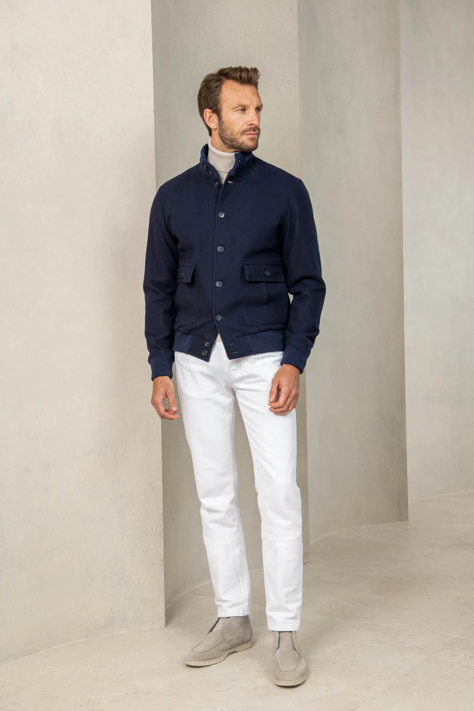 blue_super_s_wool_flannel_3.webp Blue Super 180's wool flannel bomber jacket – Made in Italy
