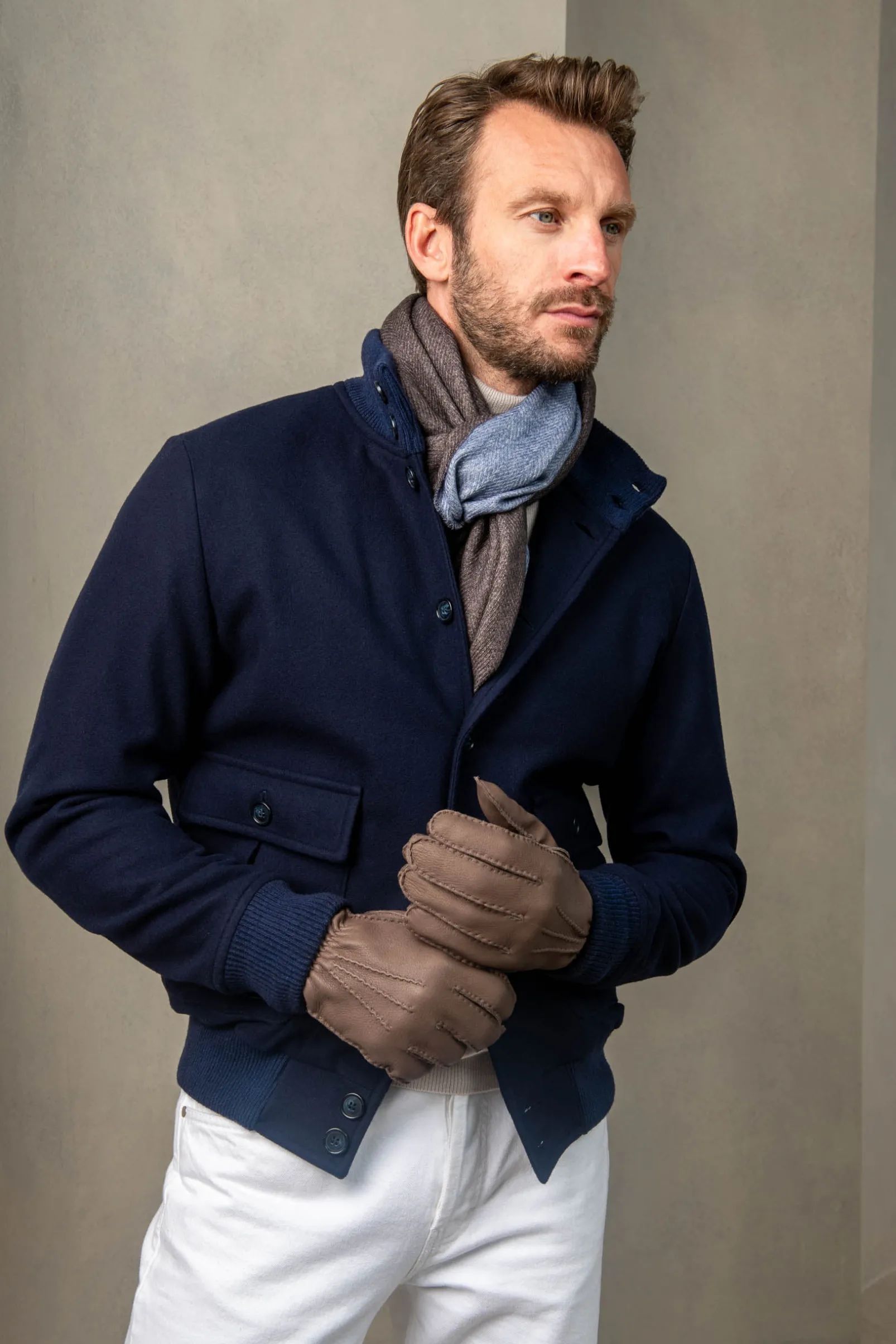 blue_super_s_wool_flannel_4.webp Blue Super 180's wool flannel bomber jacket – Made in Italy
