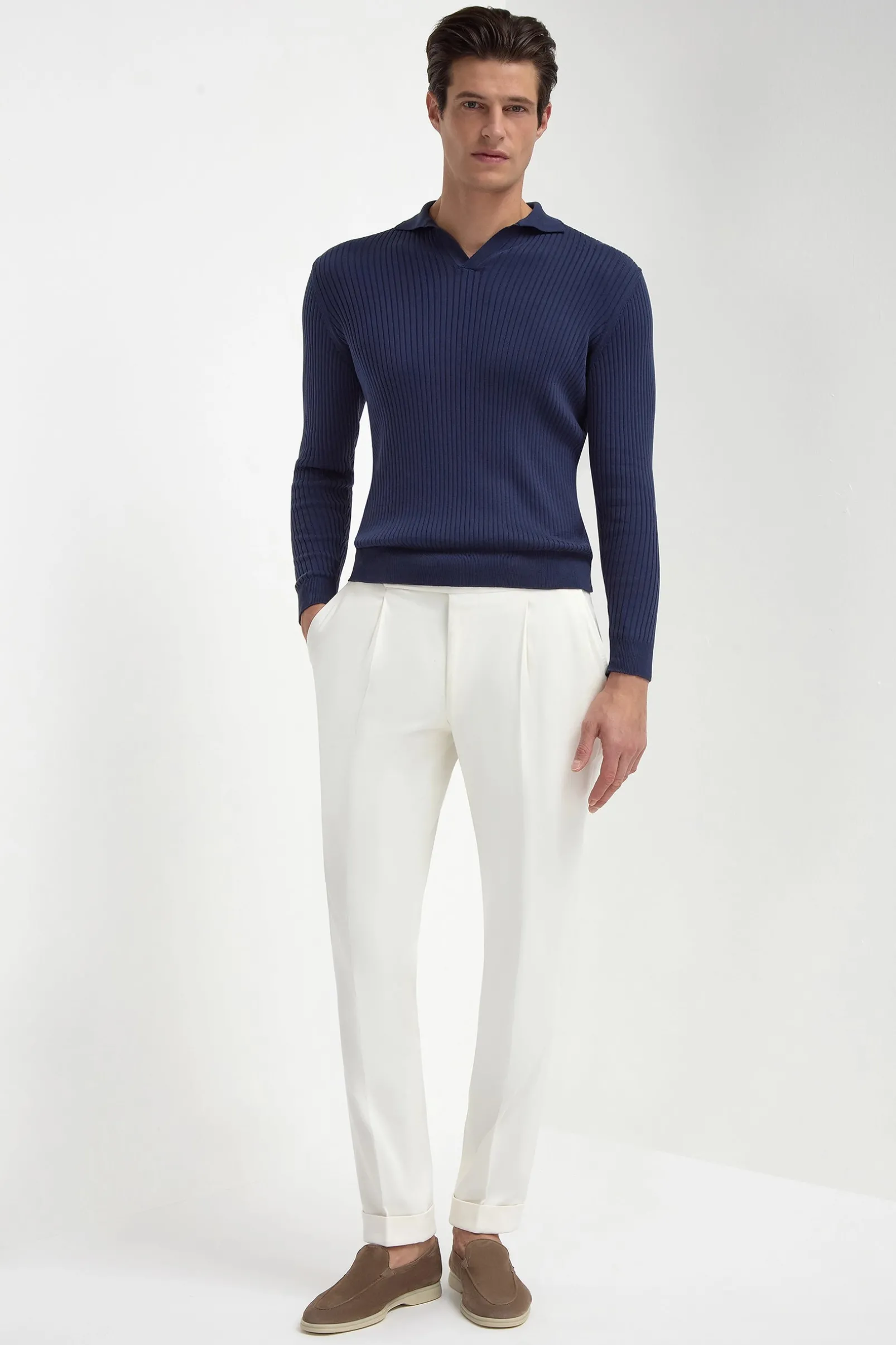blue_thin_rib_long_sleeve_2.webp Blue thin rib long sleeve polo - Made in Italy