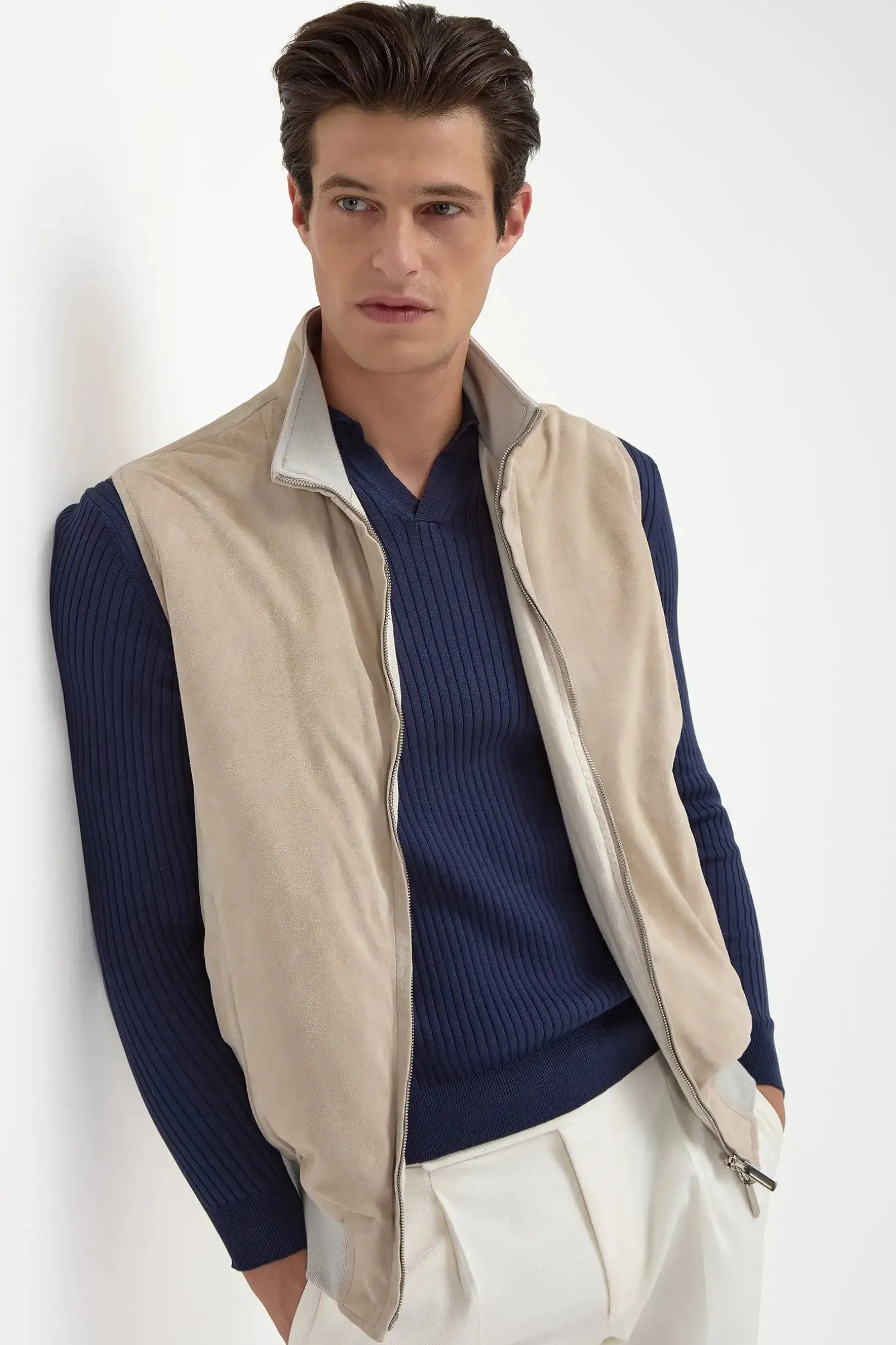 blue_thin_rib_long_sleeve_4.webp Blue thin rib long sleeve polo - Made in Italy