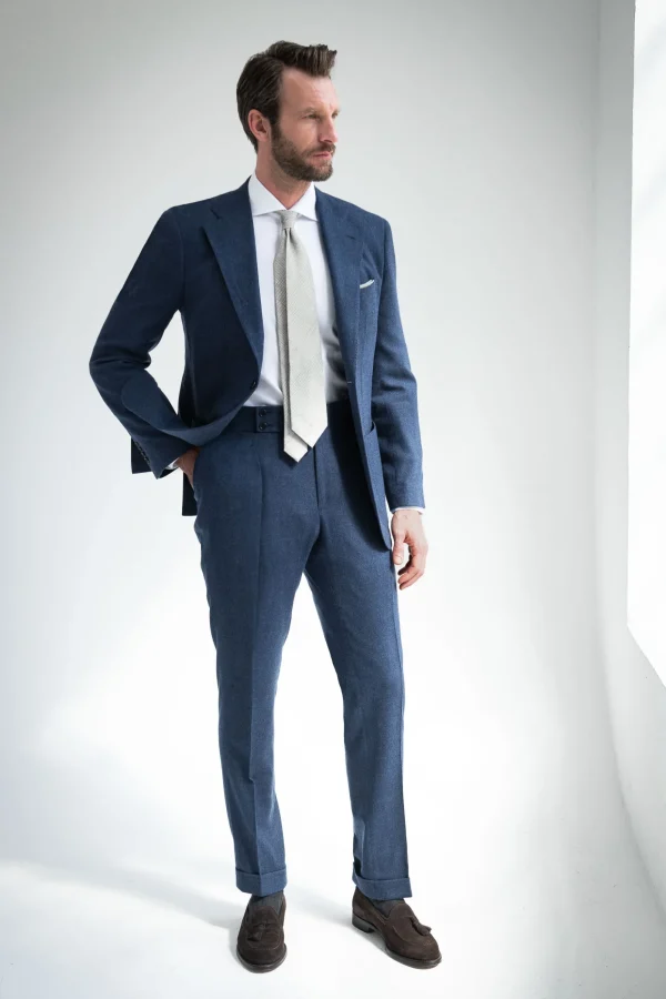 Bluette wool and cashmere suit - Made in Italy