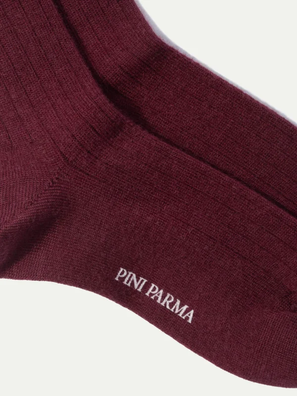 Bordeaux - Super durable Wool short socks - Made in Italy