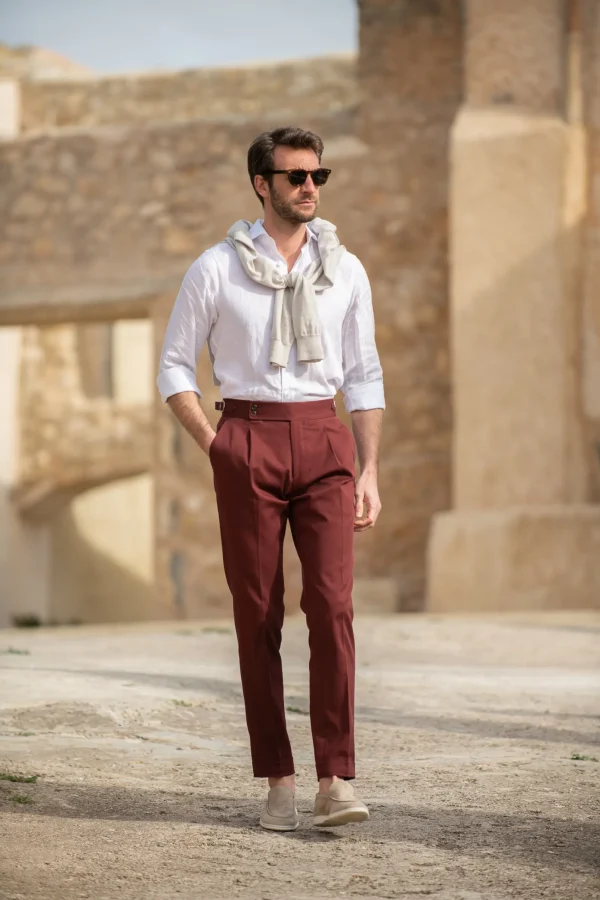 Bordeaux cotton trousers