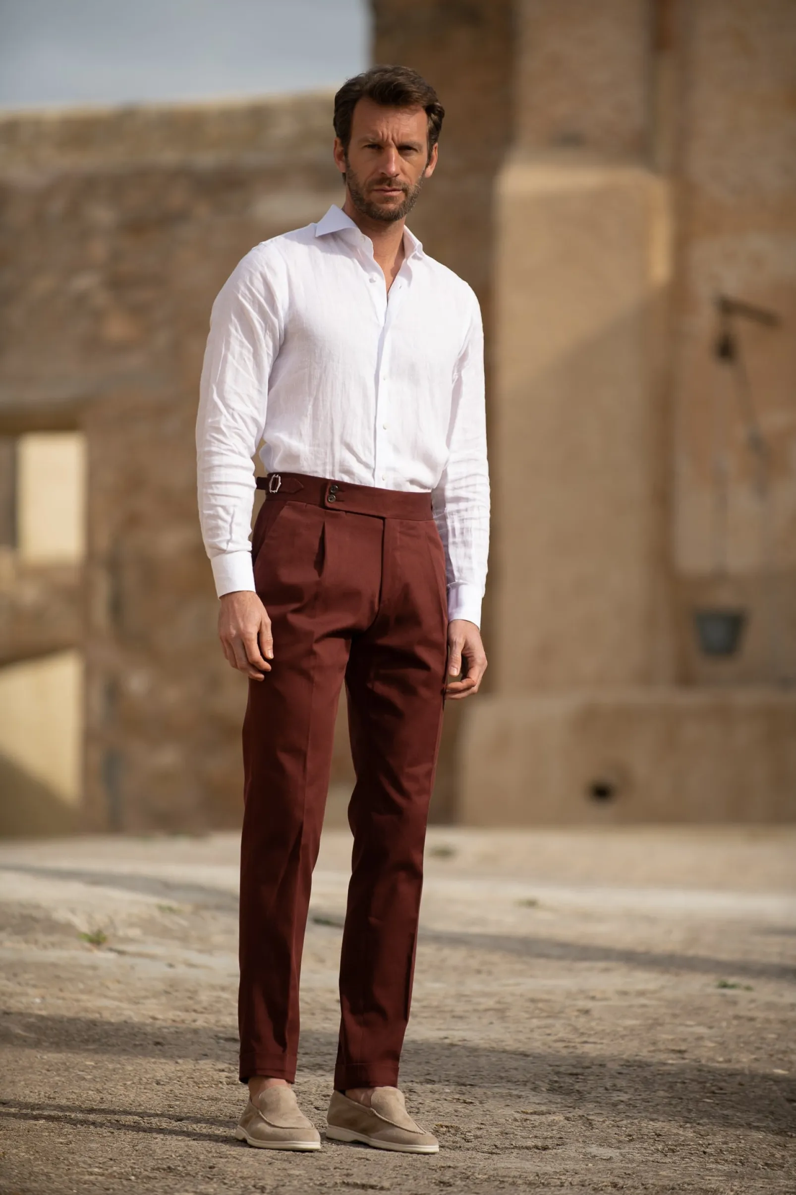 bordeaux_cotton_trousers__6.webp Bordeaux cotton trousers "Soragna Capsule Collection" - Made in Italy