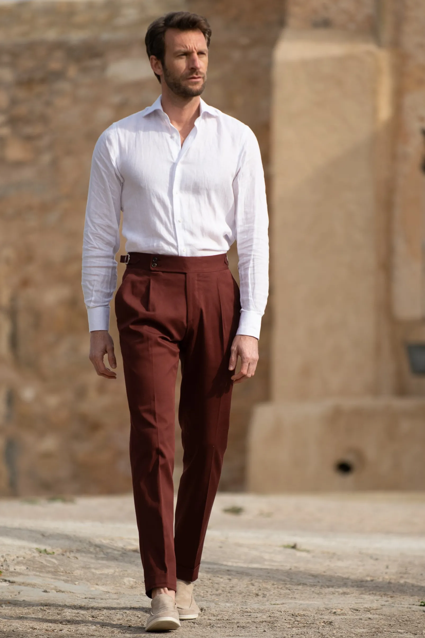 bordeaux_cotton_trousers__7.webp Bordeaux cotton trousers "Soragna Capsule Collection" - Made in Italy