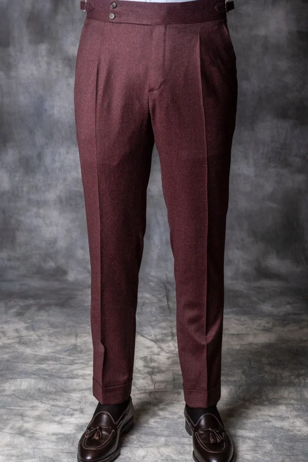 Bordeaux Flannel Trousers "Soragna Capsule Collection" – Made in Italy