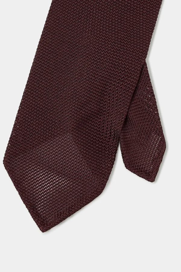 Bordeaux grenadine silk tie - Hand Made In Italy