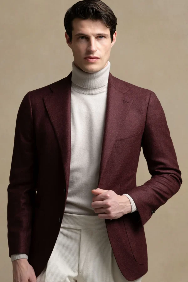 Bordeaux jacket in wool and cashmere - Made in Italy