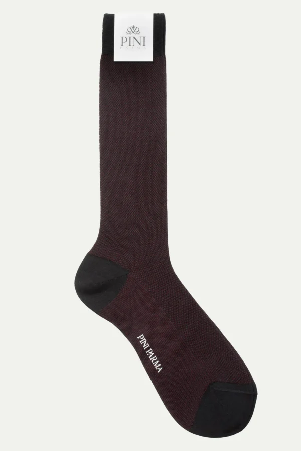 Bordeaux patterned short socks - Made in Italy