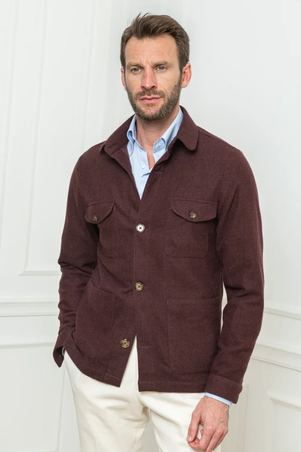 Bordeaux Safari Jacket flannel Super 180'S – Made in Italy