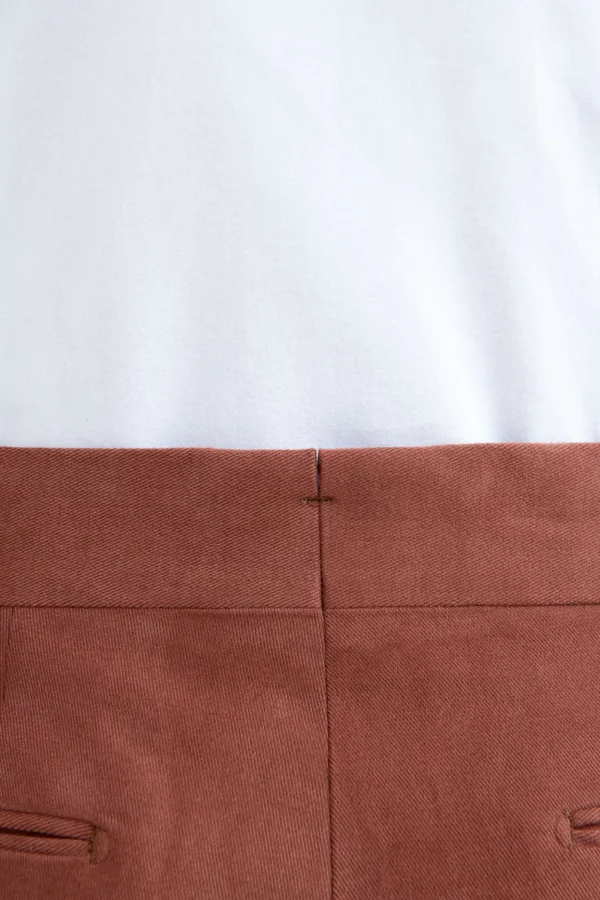 Brick cotton trousers