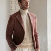 Brick jacket in wool, cotton and silk - Made in Italy