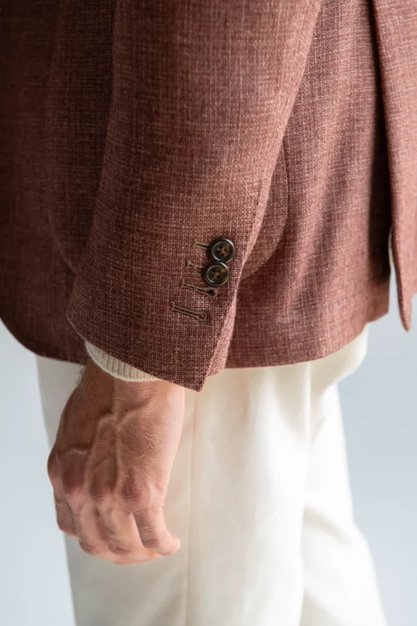 Brick jacket in wool, cotton and silk - Made in Italy