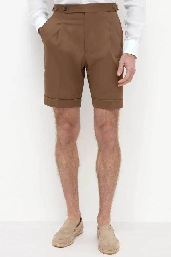 Brown cotton shorts - Made in Italy