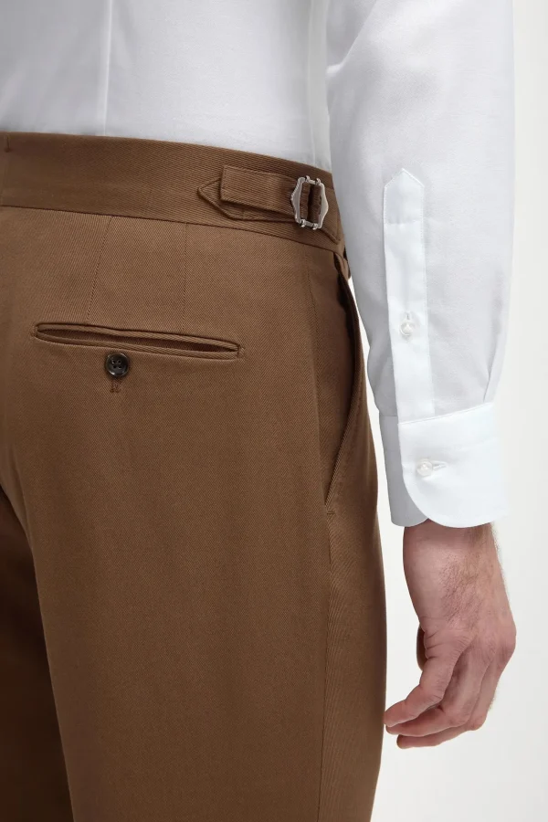 Brown cotton Soragna trousers - Made in Italy