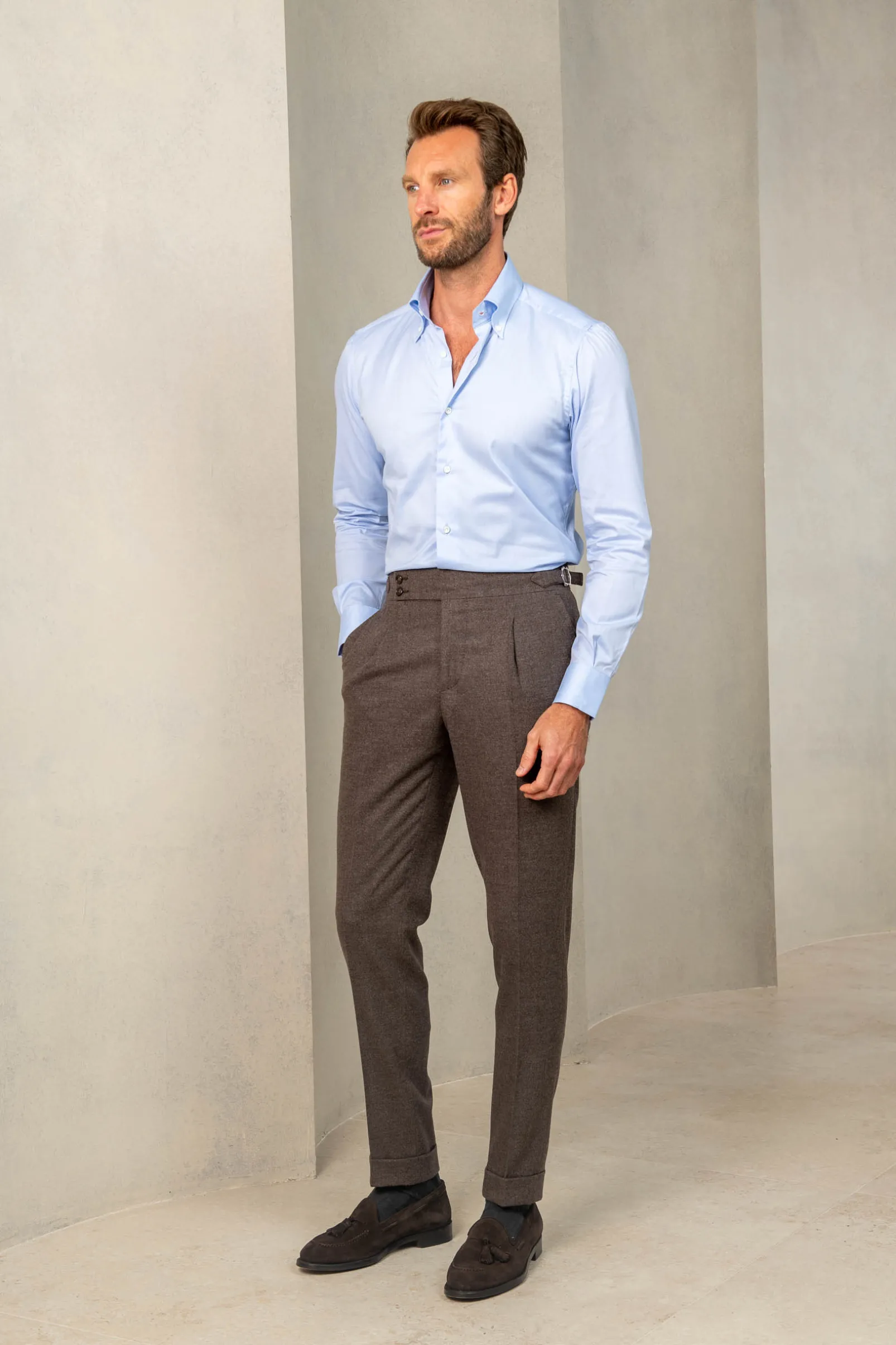 brown_flannel_soragna_tro_2.webp Brown flannel Soragna trousers - Made in Italy