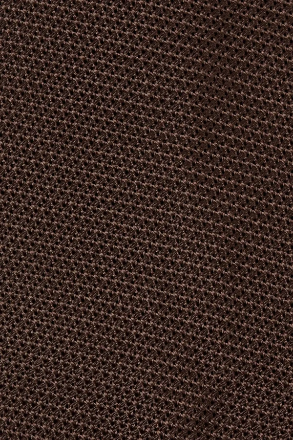 Brown grenadine silk tie - Hand Made In Italy
