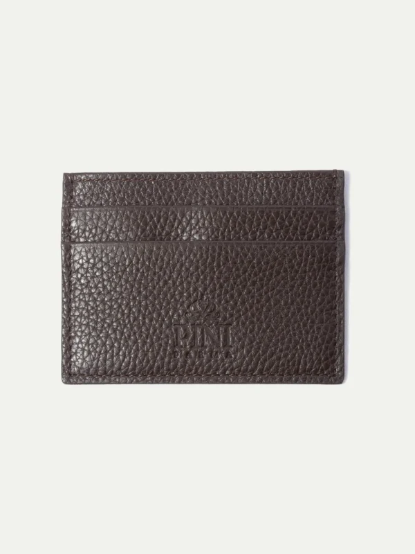 Brown leather card holder - Made in Italy