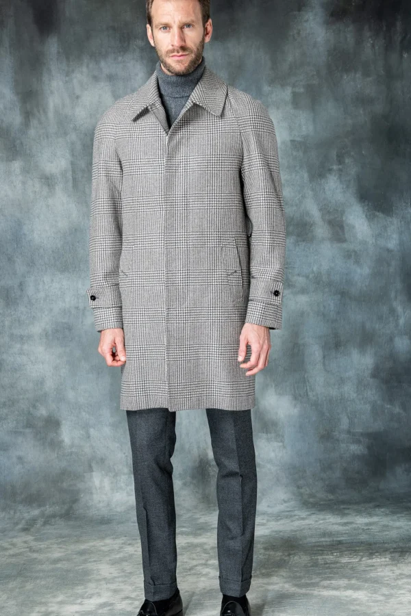 Brown Prince of Wales Raglan coat – Made in Italy