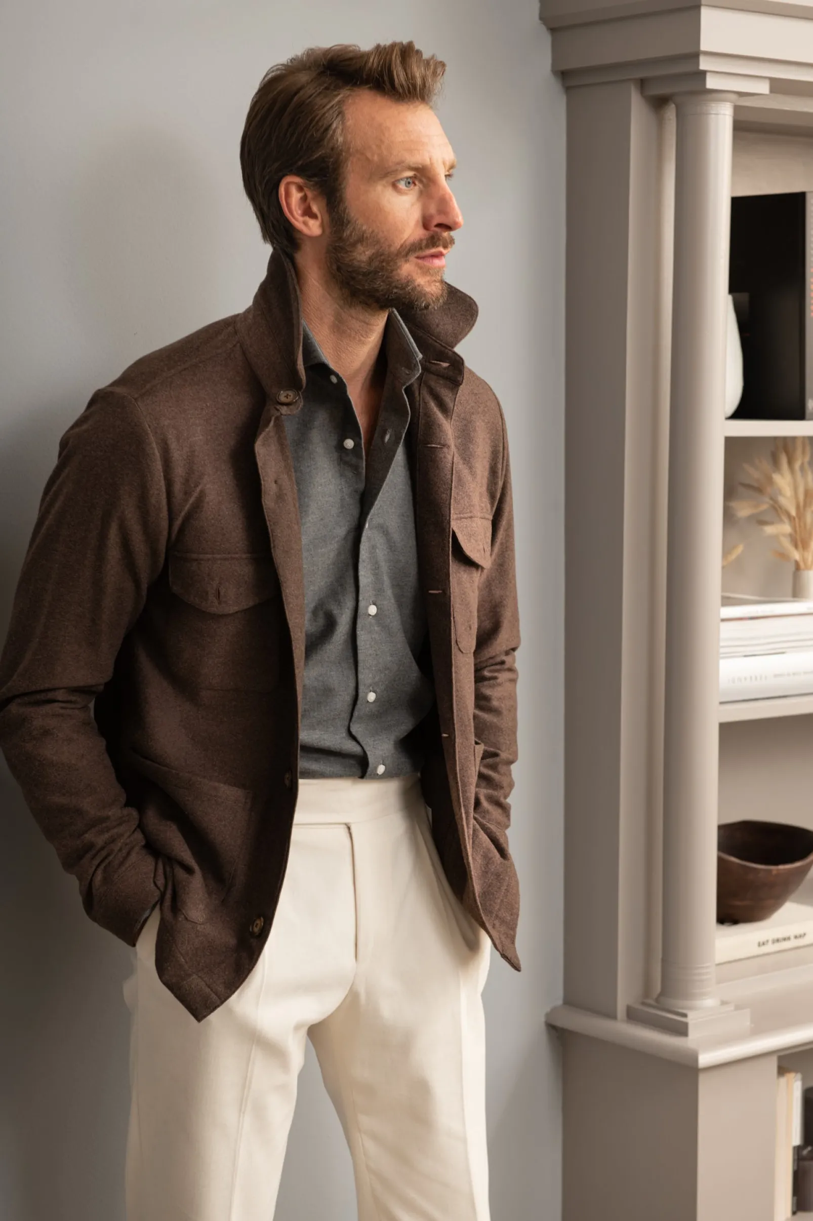 brown_safari_jacket_flann_0.webp Brown Safari Jacket flannel Super 180'S – Made in Italy