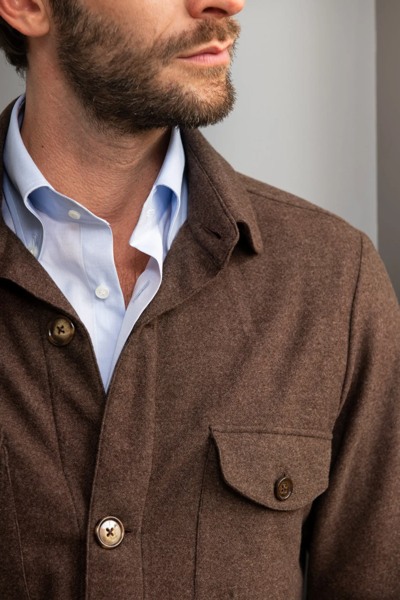 brown_safari_jacket_flann_2.webp Brown Safari Jacket flannel Super 180'S – Made in Italy