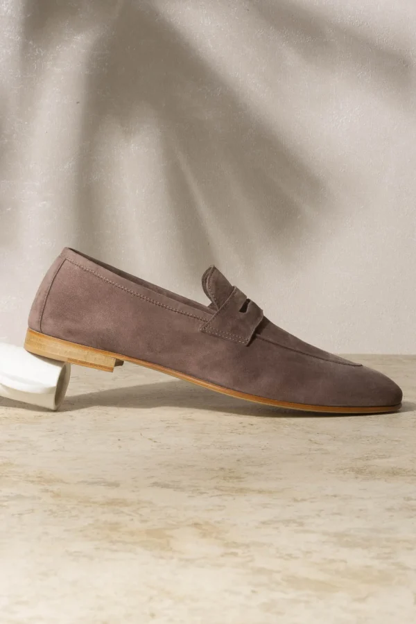 Brown soft penny loafers - Made In Italy