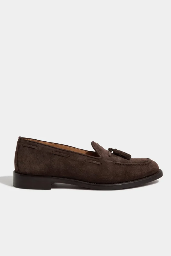 Brown suede tassel loafers - Made In Italy