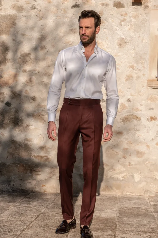 Burgundy trousers "Soragna Capsule Collection" - Made in Italy