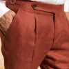 Burnt orange linen shorts - Made in Italy