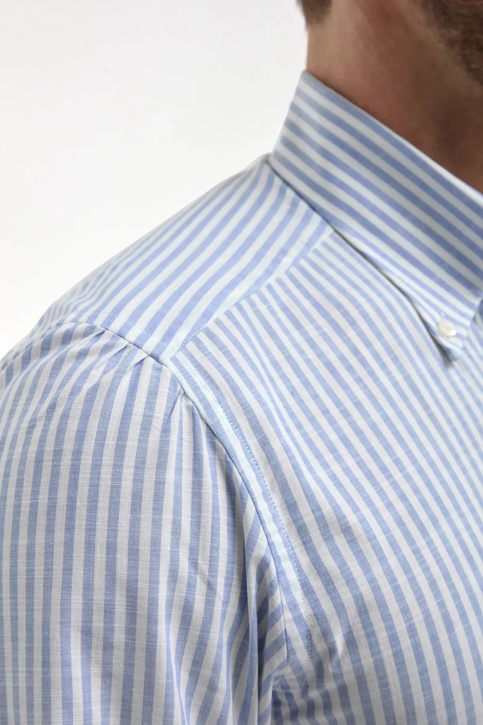 button_down_light_blue_st_1.webp Button down light blue striped shirt ”Sartoriale collection”- Made In Italy