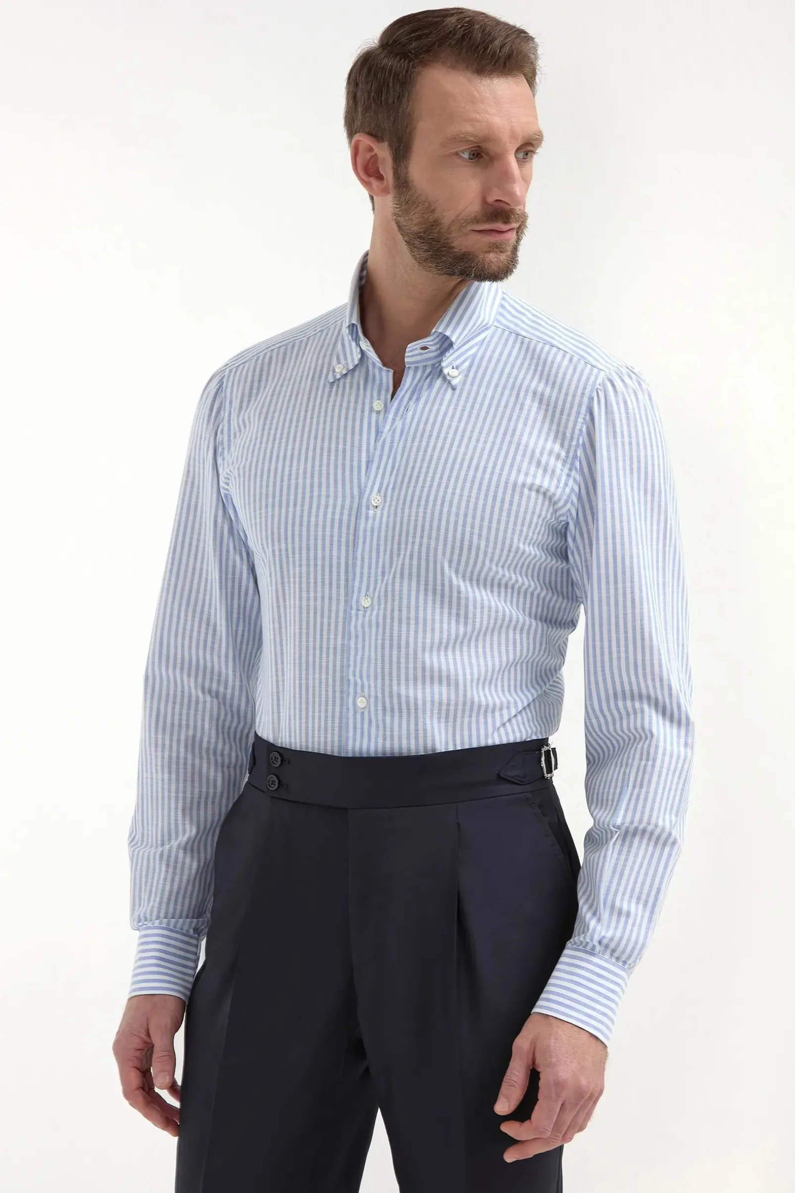 button_down_light_blue_st_2.webp Button down light blue striped shirt ”Sartoriale collection”- Made In Italy