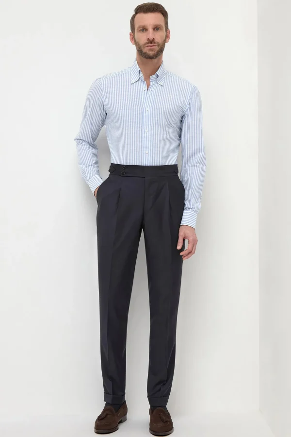 Button down light blue striped shirt ”Sartoriale collection”- Made In Italy