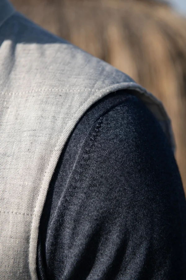Chalk grey linen vest – Made in Italy
