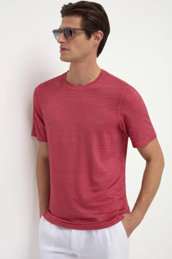 Cherry linen t-shirt - Made in Italy
